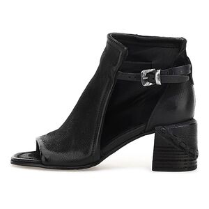 AS 98 Morgan Black Open-Toe Women's Leather Ankle Boots